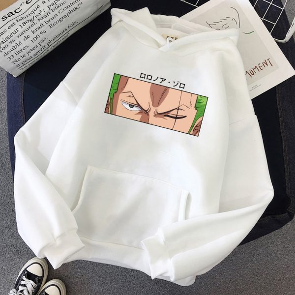 2021 Hot Roronoa Zoro Print Hoodies Men One Piece Anime Sweatshirts Man Woman Fleece Hooded Pockets 1