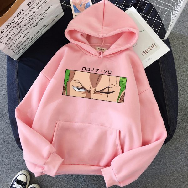 2021 Hot Roronoa Zoro Print Hoodies Men One Piece Anime Sweatshirts Man Woman Fleece Hooded Pockets 2