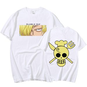 2022 Anime One Piece Sanji T shirts Harajuku Fashion Tees Summer Short sleeved Loose Casual Man 1