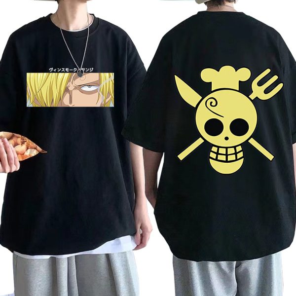 2022 Anime One Piece Sanji T shirts Harajuku Fashion Tees Summer Short sleeved Loose Casual Man