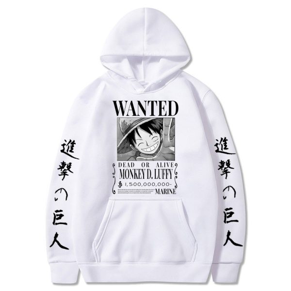 Attack on Titan One Piece Luffy Hoodie Men Fashion Homme Fleece Hoodies Japanese Anime Printed Male 2