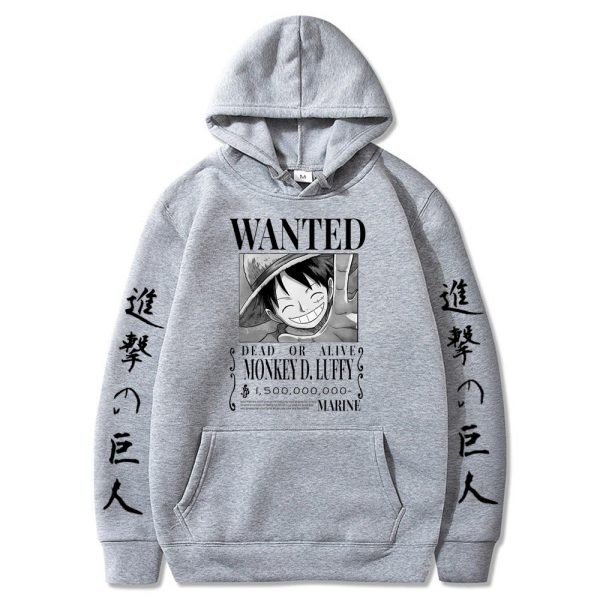 Attack on Titan One Piece Luffy Hoodie Men Fashion Homme Fleece Hoodies Japanese Anime Printed Male 3