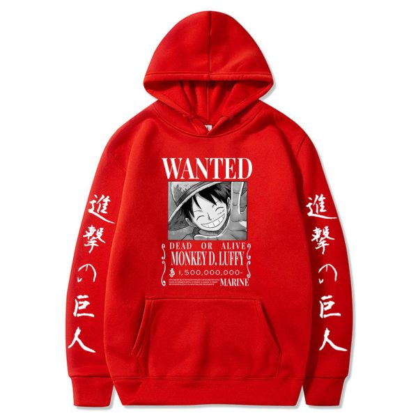 Attack on Titan One Piece Luffy Hoodie Men Fashion Homme Fleece Hoodies Japanese Anime Printed Male 4