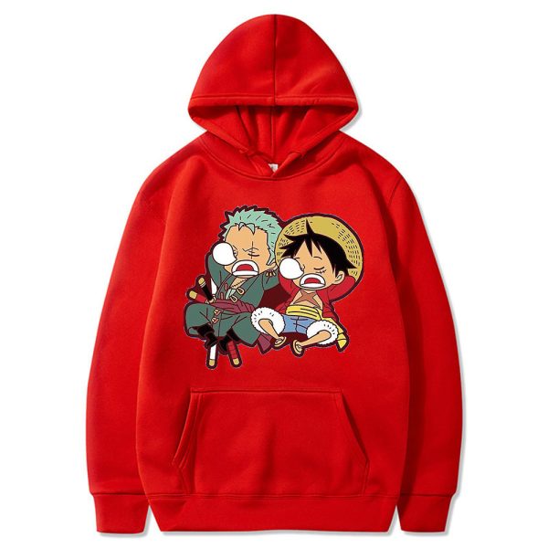 Hoodie Men s Sweatshirts Anime One Piece Roronoa Zoro and Monkey D Luffy Graphic Hoodie for 3