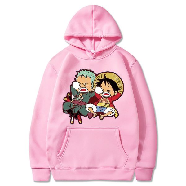 Hoodie Men s Sweatshirts Anime One Piece Roronoa Zoro and Monkey D Luffy Graphic Hoodie for 4
