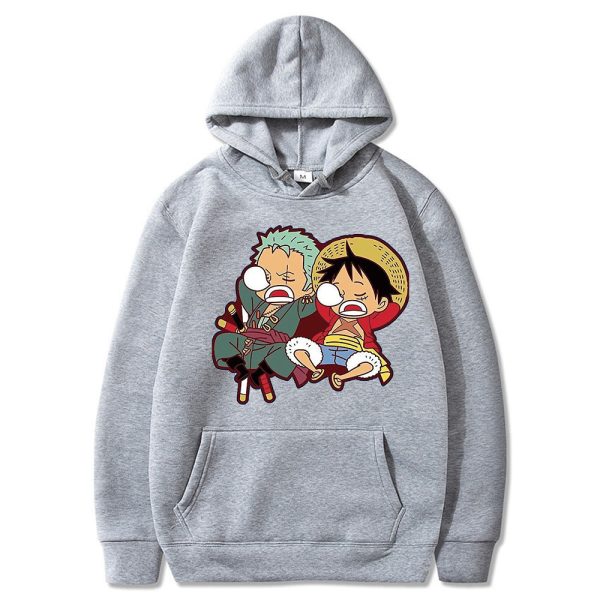Hoodie Men s Sweatshirts Anime One Piece Roronoa Zoro and Monkey D Luffy Graphic Hoodie for 5