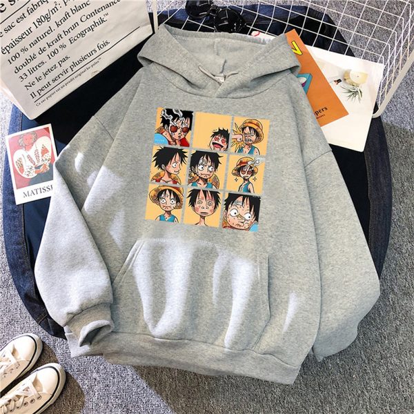 Japanese Anime One Piece Luffy Hoodies Cartoon Men Cool Funny Sweatshirt Casual Winter Unisex Harajuku Oversized 1