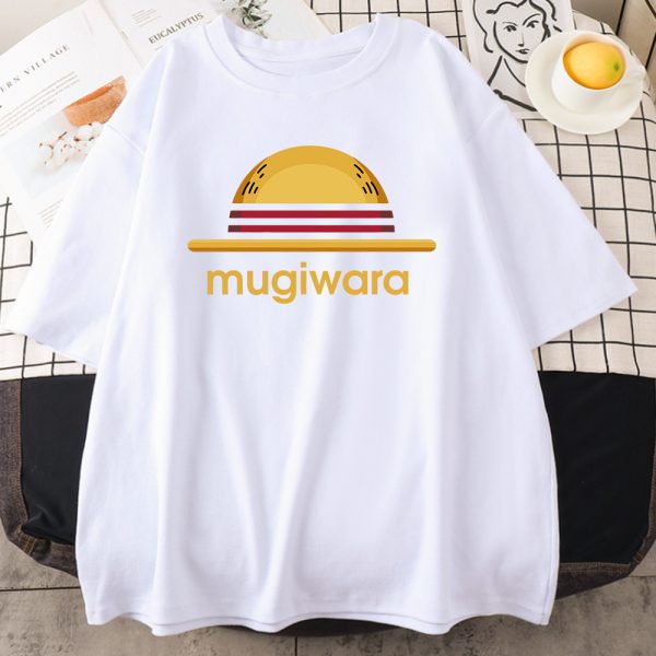 Mugiwara Hat Cartoon Printing Women Tshirts Short Sleeve TopJapanese Anime Womens T Shirts Summer High Quality