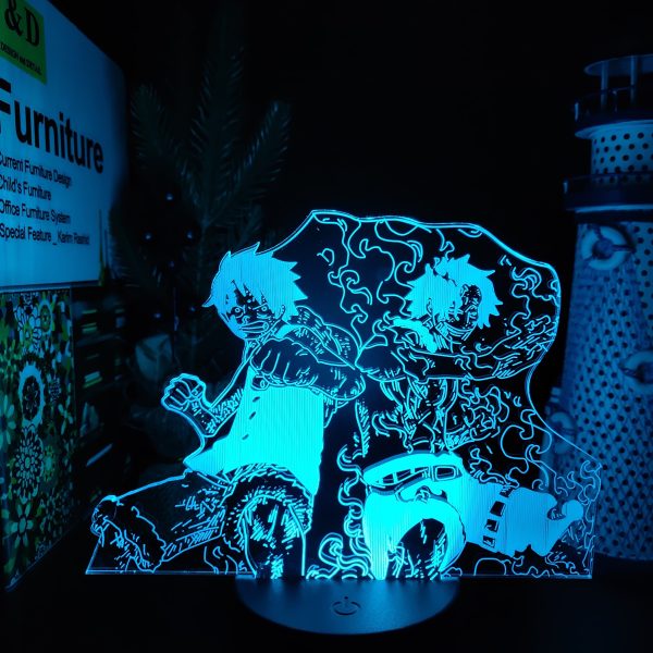 3D Lampe Anime Figur Ein St ck Affe D Luffy Portgus D Ace Led Nachtlicht Touch 1 scaled