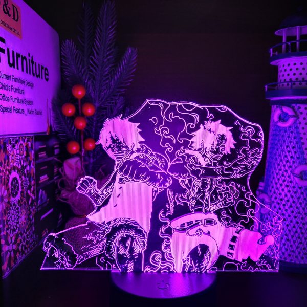 3D Lampe Anime Figur Ein St ck Affe D Luffy Portgus D Ace Led Nachtlicht Touch 5 scaled
