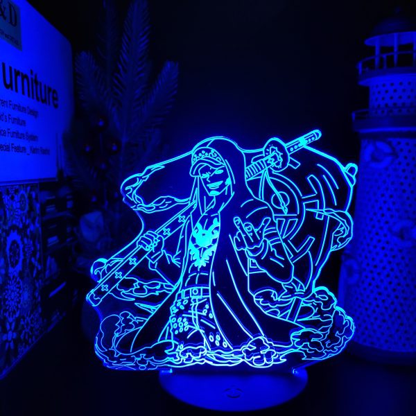 Anime 3D Schreibtisch Lampe Ein St ck Trafalgar D Wasser Gesetz Nacht Lichter Touch 16 Farbe scaled