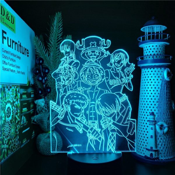 Anime Ein St ck 3D Lampe Luffy Nami Sanji Zoro Chopper Acryl Led Nachtlicht f r 2