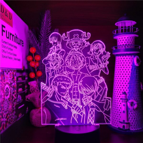 Anime Ein St ck 3D Lampe Luffy Nami Sanji Zoro Chopper Acryl Led Nachtlicht f r 3