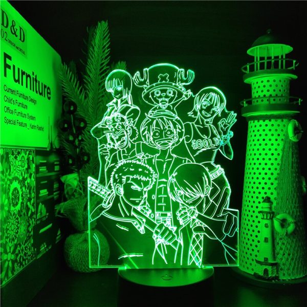 Anime Ein St ck 3D Lampe Luffy Nami Sanji Zoro Chopper Acryl Led Nachtlicht f r 4