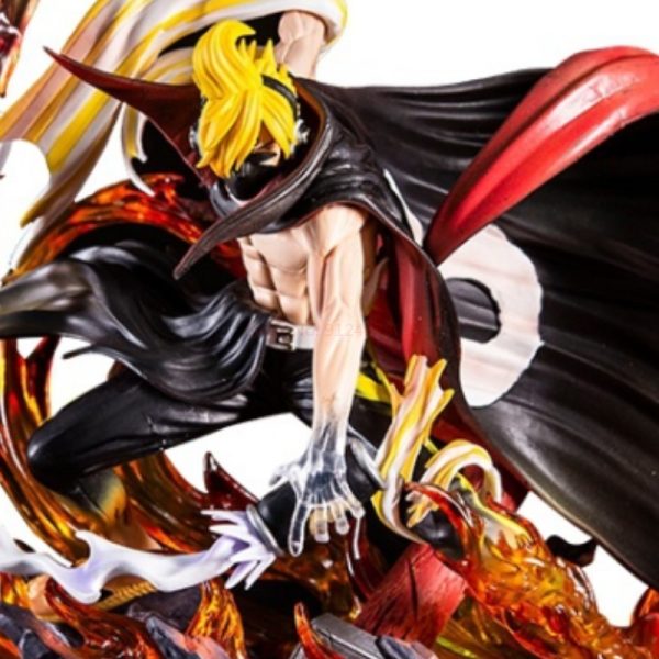36cm Anime One Piece Action Figur Vinsmoke Sanji Wano Land Lightable Doppel Kopf Manga Statue Pvc 5