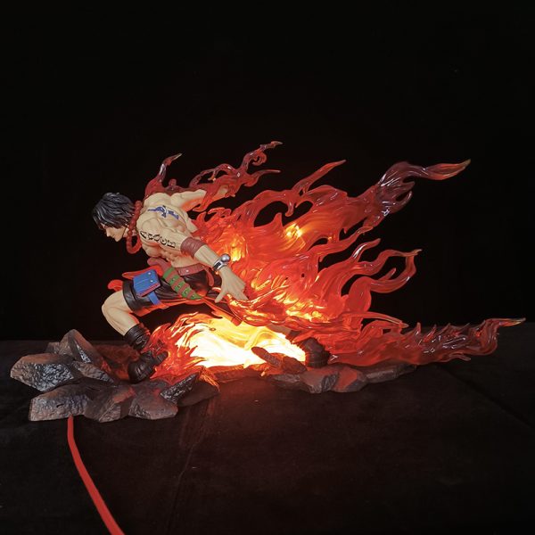 Figurine d Action Portgas D ZanFigure en PVC 25cm Mod le de Collection Illuminable Flame Drifting 1