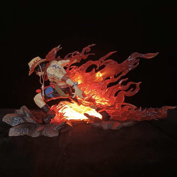 Figurine d Action Portgas D ZanFigure en PVC 25cm Mod le de Collection Illuminable Flame Drifting