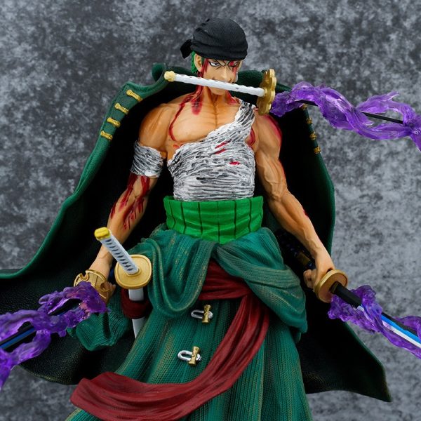 Figurine d une pi ce de 35cm Gk Santoryu Roronoa Zoro en PVC Statue de Collection 2