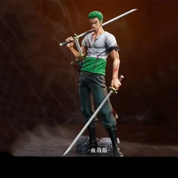 Figurines d action Roronoa Zoro trois couteaux statue double t te sang de bain jouets mod 2