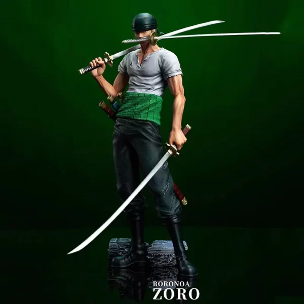 Figurines d action Roronoa Zoro trois couteaux statue double t te sang de bain jouets mod 3