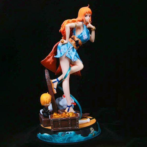 Wano Figurine de dessin anim Nami GK 43cm une pi ce Kimono en PVC mod le 2